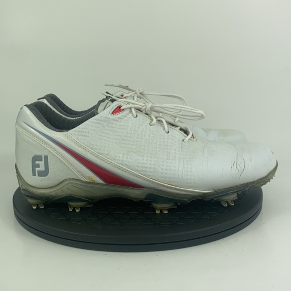 Footjoy DNA 2.0 White/Red Golf Cleats Shoes 53310 Men's Size 9 - Picture 5 of 13